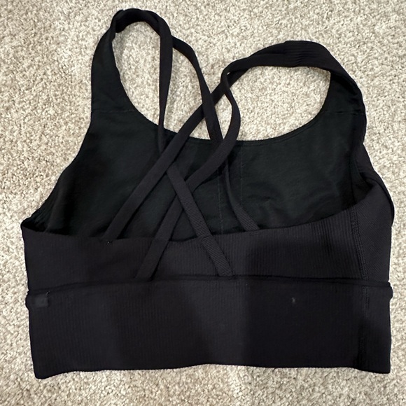 lululemon longline ribbed energy bra black size 6 - Picture 2 of 3